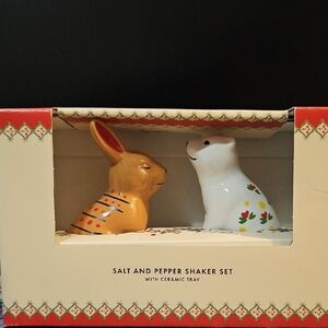 Cath Kidston Yellow & White Bunny Salt and Pepper Shaker Set